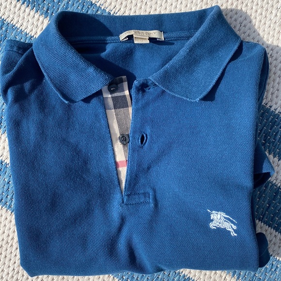 Burberry Other - Burberry Mens DEEP Pathalo BLUE Polo W/ Nova Check and White Logo🔥💙 SO SHARP💙